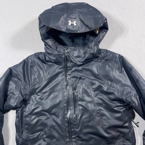 Under‎ Armour ColdGear Infrared Women's Jacket Black Medium Hooded Snow Coat - Picture 2 of 10